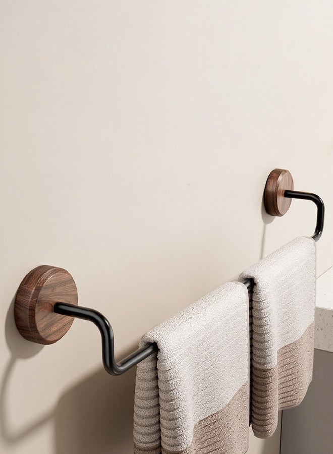 No Drill Bathroom Towel Bar Stainless Steel Towel Rack Waterproof  Rustproof, Self Adhesive Black Towel Holder, Towel Rail Hanger for Bathroom Kitchen - Image 1